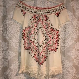 Bohemian/Western Off-The-Shoulder Blouse Small
